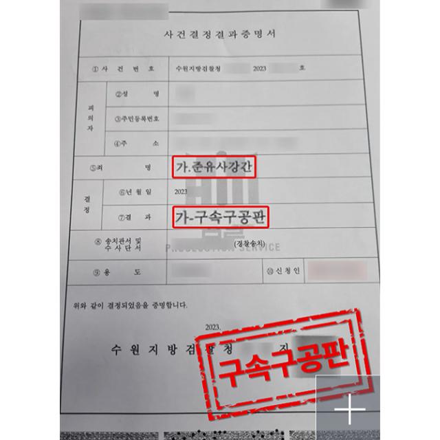 [피해자 변호] 준유사강간 피해에 고소를 대리한 사건, 피의자 구속구공판